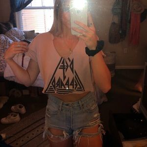 Vintage Def Leppard cropped T-shirt